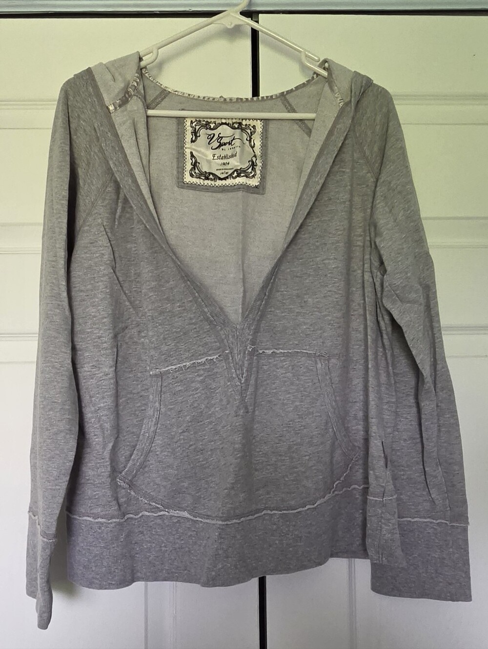 Lane Bryant Light Gray Hooded Pullover Sweatshirt